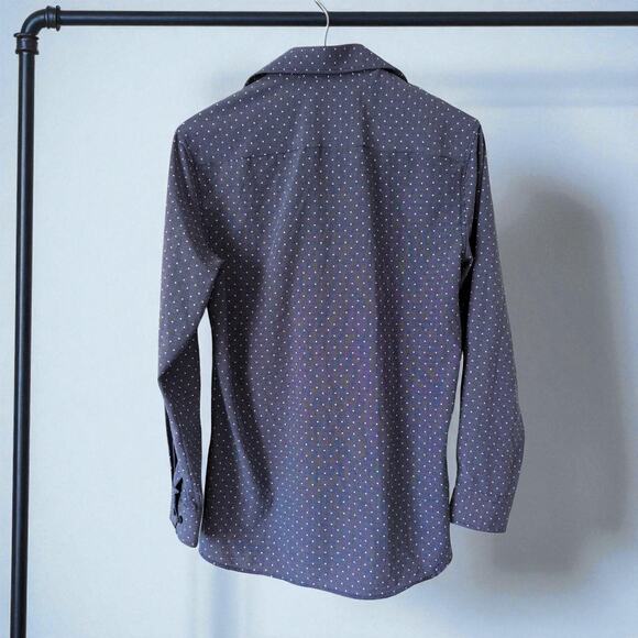 Tom Baine Performance Small Blue Dotted Button Down Shirt Slim Fit 4 way stretch - Picture 4 of 7